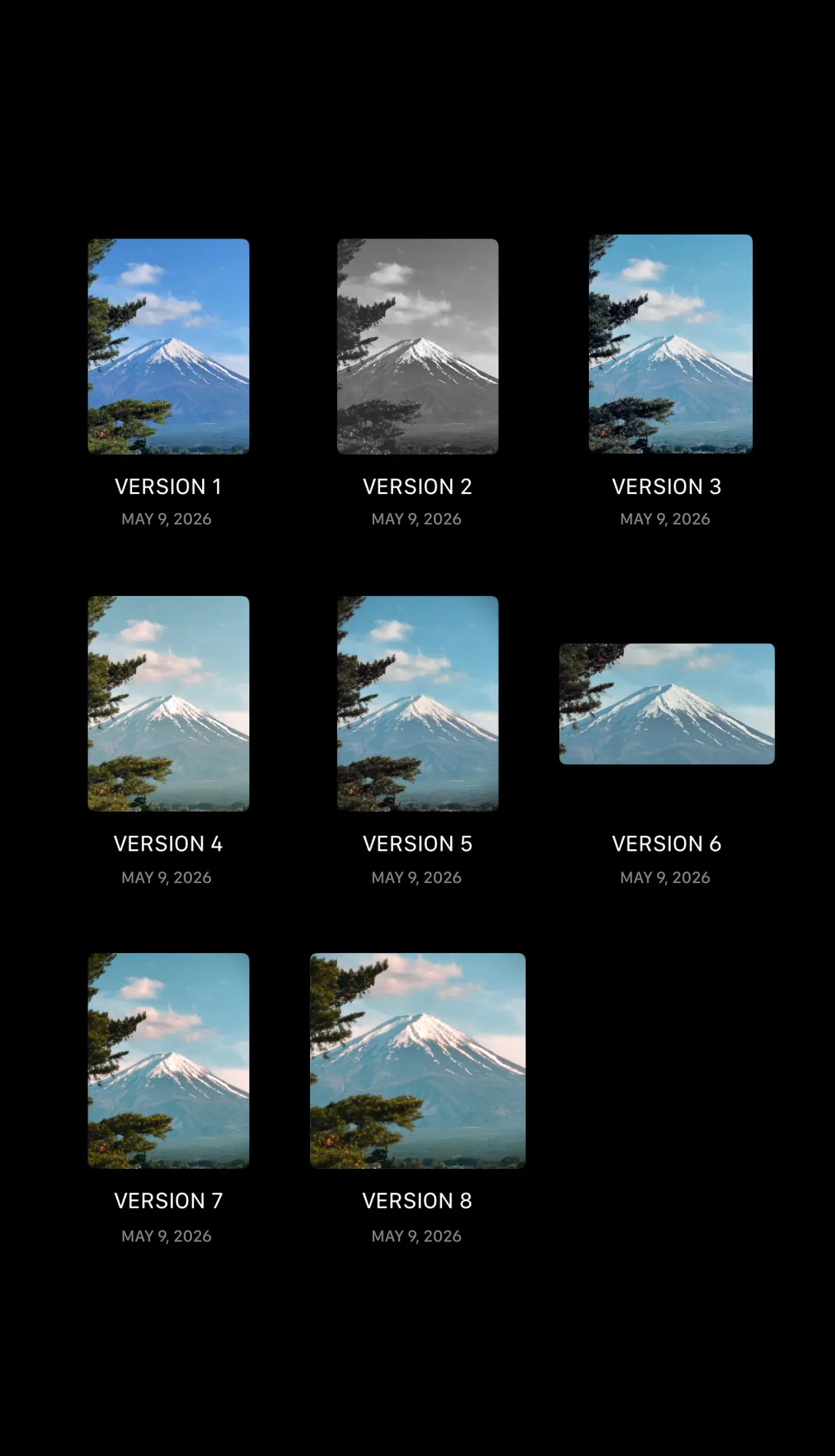 Sunbeam's named photo versions